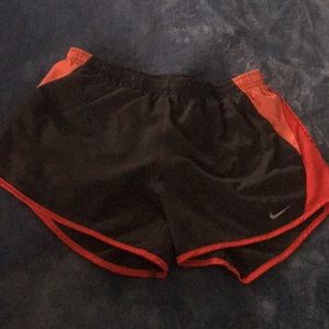 Women’s Nike Dri Fit running shorts pink and grey